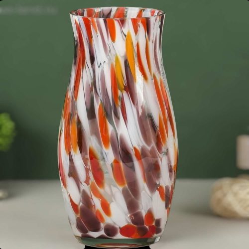 Ваза "Гранд" 26 см, красно-бело-марганцевая