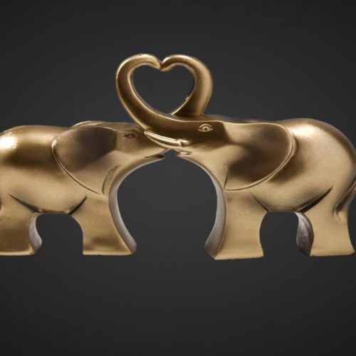 Сувенир "Два африканских слона" бронза (набор 2 шт) 10,5х15х3,5 см