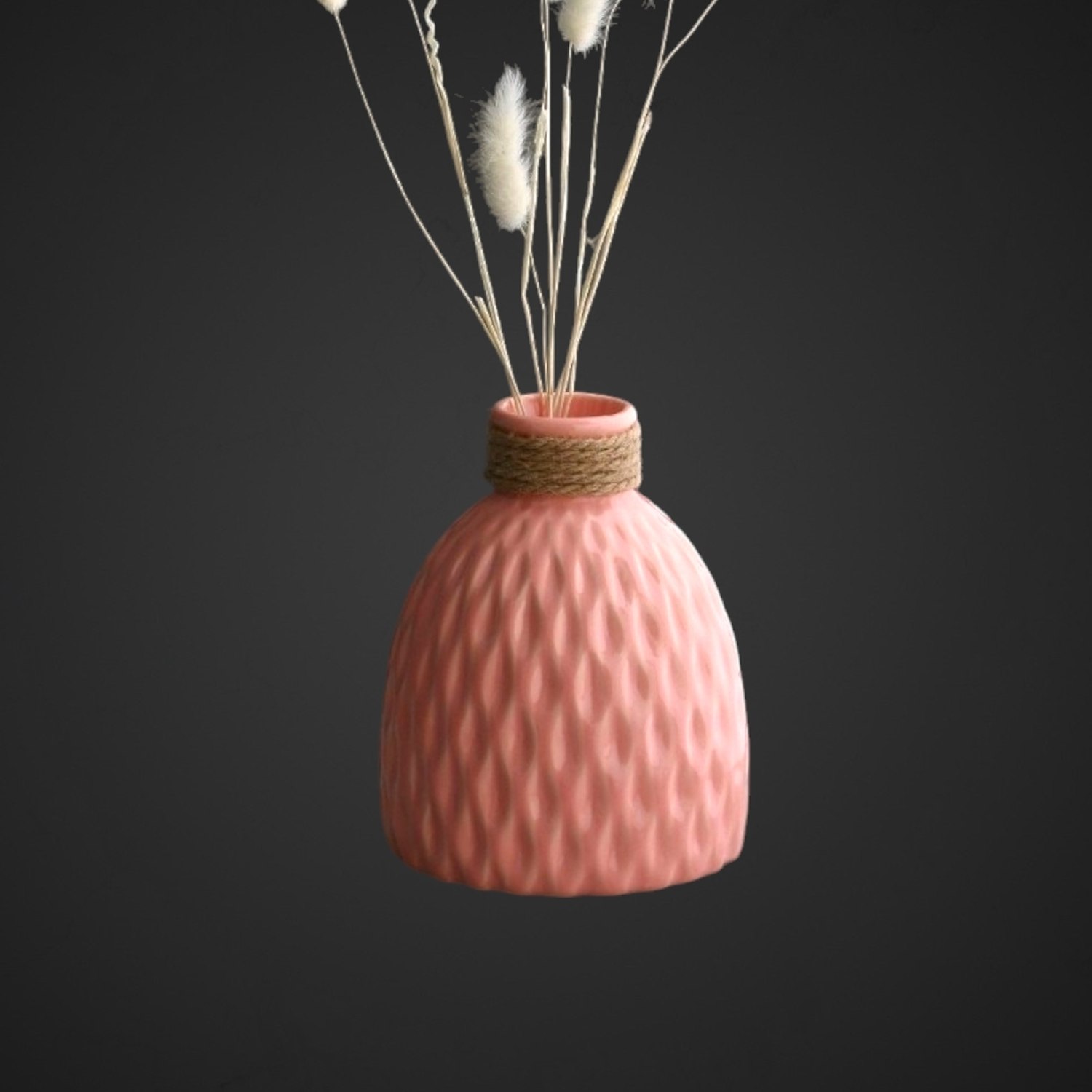 Ваза настольная «Пакрин», h=19 см, цвет розовый, керамика