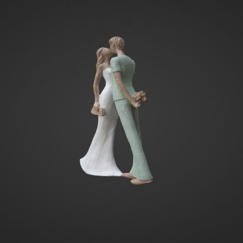 Сувенир "Влюблённые. Поцелуй" бело-зелёный 15,5х6х29,5 см