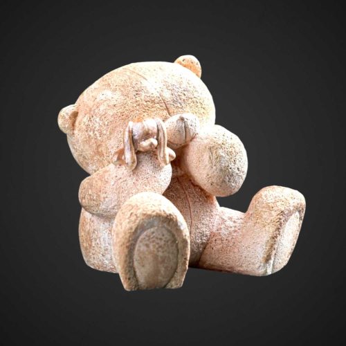 Фигура "Мишка сидит с зайкой" бежевый, 8х6х6см