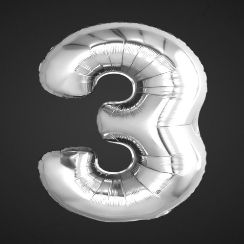 Фольгированная цифра 3