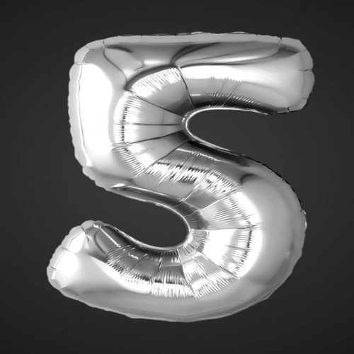 Фольгированная цифра 5