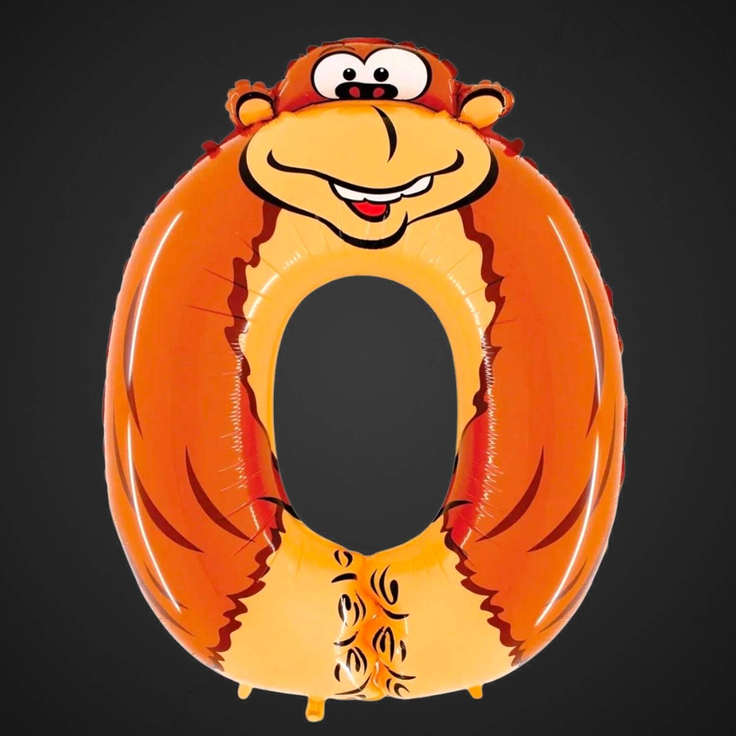 Фольгированный шар цифра 0 Обезьяна