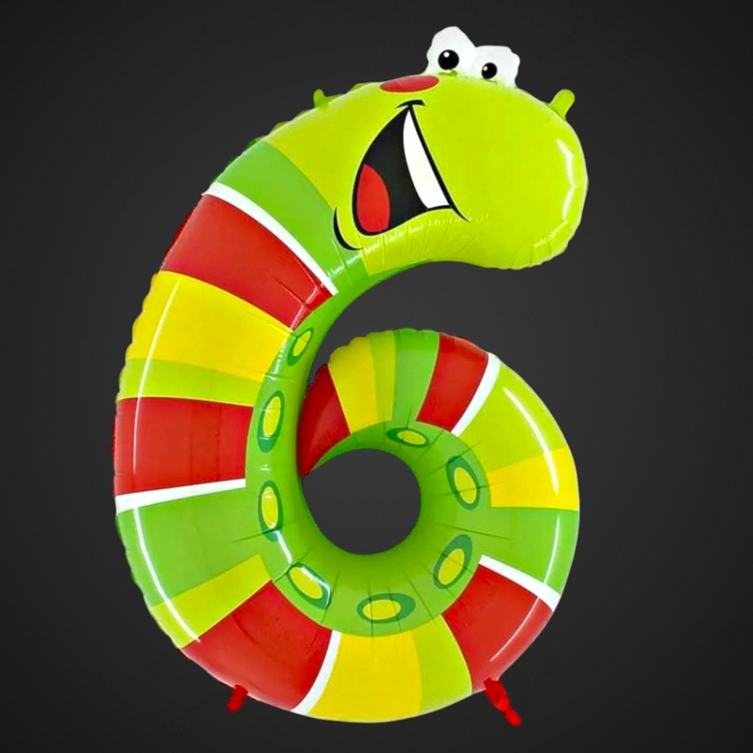 Фольгированный шар цифра 6 Червяк